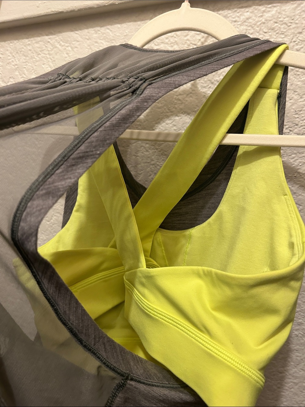 LULULEMON athletica Gray Tank with Neon Yellow Side Panel *Original Style* - Picture 6 of 6
